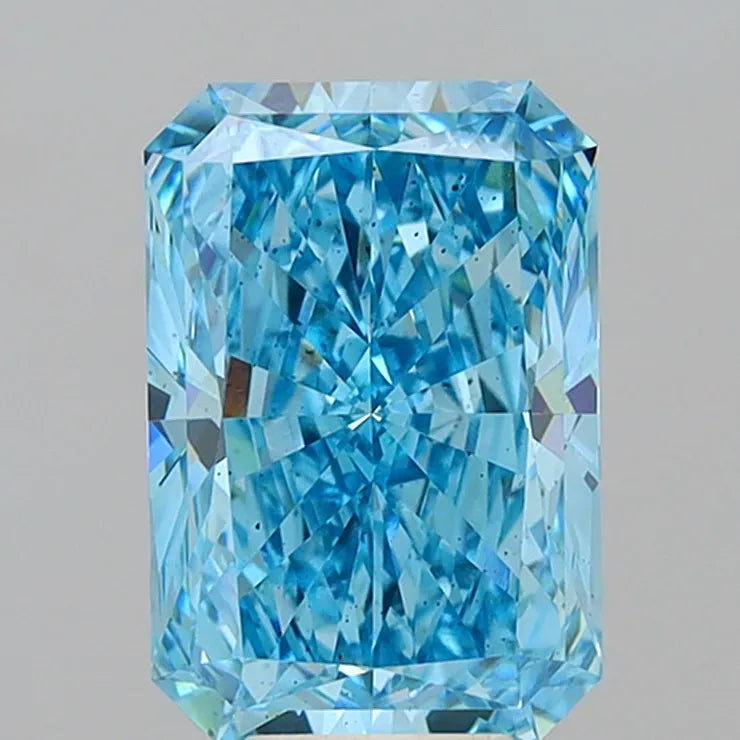 7.65ct Radiant Lab Grown Diamond (Colour Fancy Vivid Blue, Clarity VS2, IGI Certified)