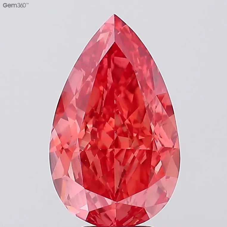 7.70ct Pear Lab Grown Diamond (Colour Fancy Vivid Red, Clarity VS1, IGI Certified)