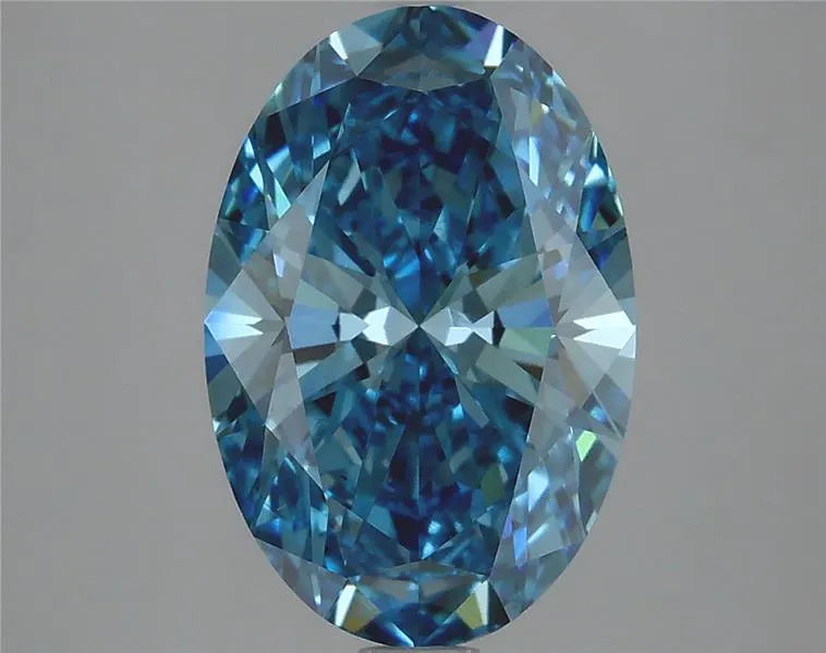 3.20ct Oval Lab Grown Diamond (Colour Fancy Vivid Blue, Clarity VS1, IGI Certified)