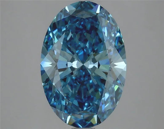 3.20ct Oval Lab Grown Diamond (Colour Fancy Vivid Blue, Clarity VS1, IGI Certified)