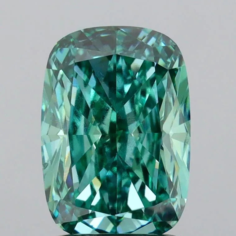 2.01ct Cushion modified Lab Grown Diamond (Colour Fancy Vivid Blueish Green, Clarity VS2, IGI Certified)