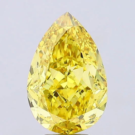 8.01ct Pear Lab Grown Diamond (Colour Fancy Vivid Yellow, Clarity VS1, IGI Certified)