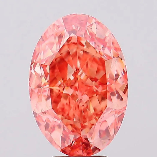 8.04ct Oval Lab Grown Diamond (Colour Fancy Vivid Pink, Clarity VS1, IGI Certified)