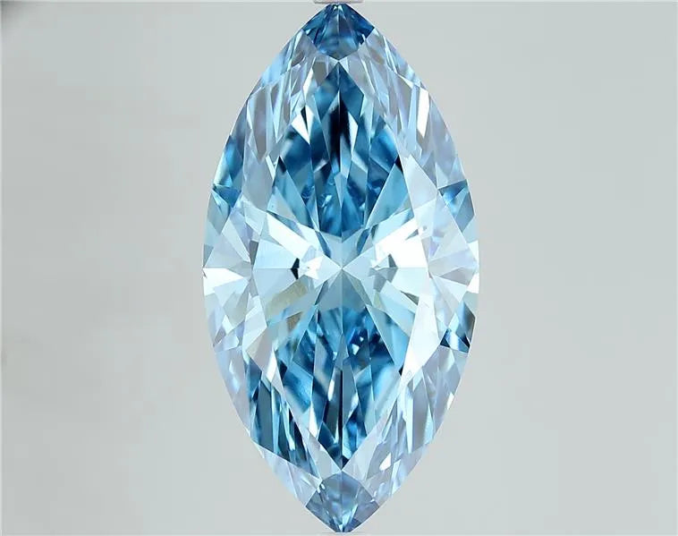 8.09ct Marquise Lab Grown Diamond (Colour Fancy Vivid Blue, Clarity VVS2, IGI Certified)