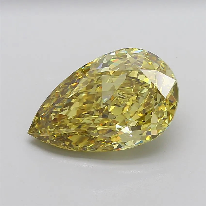 8.09ct Pear Lab Grown Diamond (Colour Fancy Intense Gray Yellow, Clarity VS1, IGI Certified)