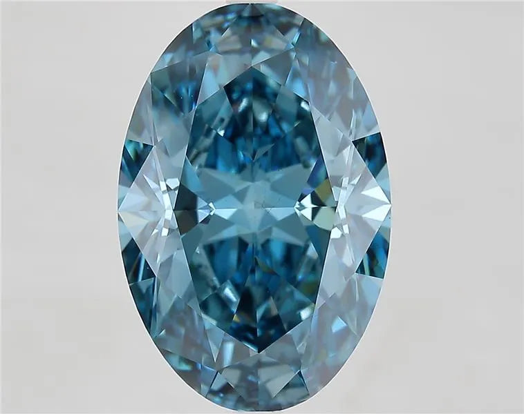 8.29ct Oval Lab Grown Diamond (Colour Fancy Vivid Blue, Clarity VS1, IGI Certified)