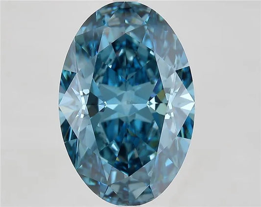8.29ct Oval Lab Grown Diamond (Colour Fancy Vivid Blue, Clarity VS1, IGI Certified)