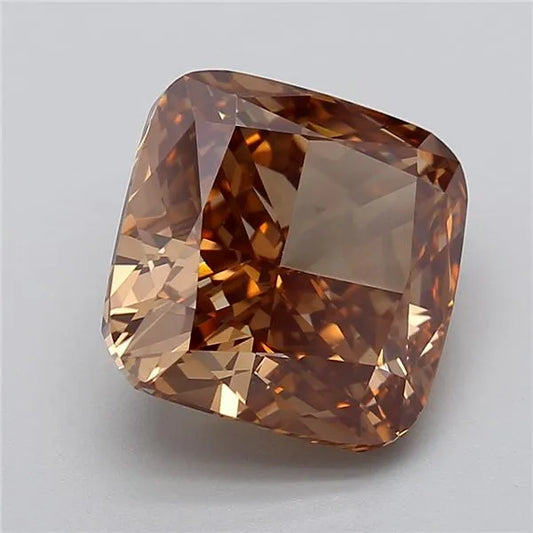 8.41ct Cushion brilliant Lab Grown Diamond (Colour Fancy Pinkish Brown, Clarity VS1, IGI Certified)
