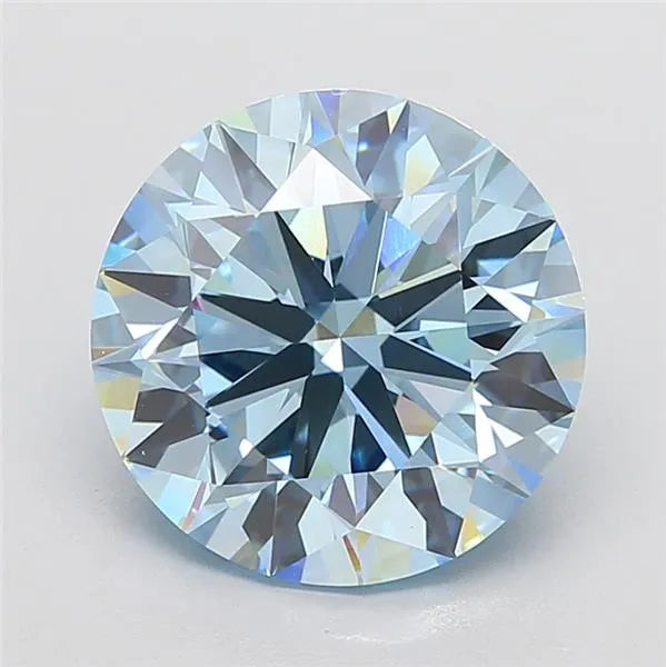8.55ct Round Lab Grown Diamond (Colour Fancy Vivid Blue, Clarity VVS2, Cut ID, IGI Certified)