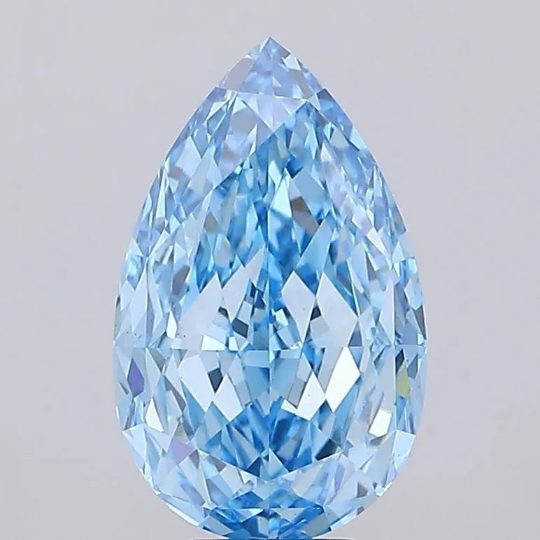 8.65ct Pear Lab Grown Diamond (Colour Fancy Vivid Blue, Clarity VS1, IGI Certified)