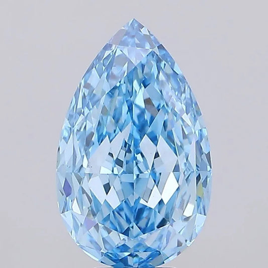 8.65ct Pear Lab Grown Diamond (Colour Fancy Vivid Blue, Clarity VS1, IGI Certified)