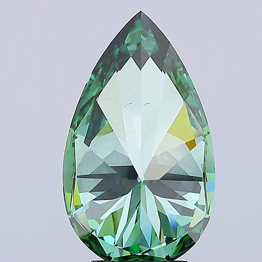 5.06ct Pear Lab Grown Diamond (Colour Fancy Vivid Green, Clarity VS1, IGI Certified)