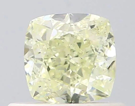 0.50ct Cushion brilliant Natural Diamond (Colour Fancy Light Greenish Yellow, Clarity SI2, GIA Certified)
