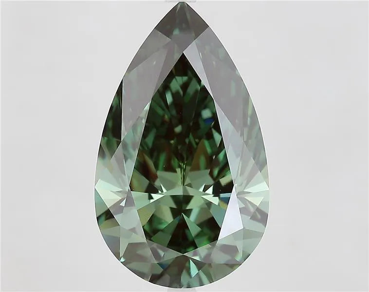 9.01ct Pear Lab Grown Diamond (Colour Fancy Vivid Green, Clarity VVS2, IGI Certified)