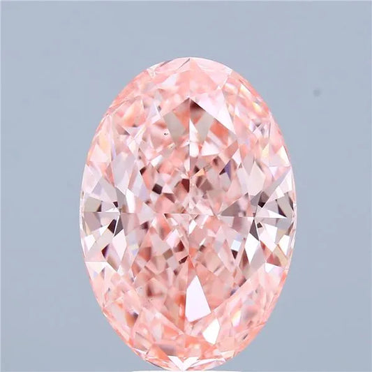 9.02ct Oval Lab Grown Diamond (Colour Fancy Vivid Pink, Clarity VS1, IGI Certified)