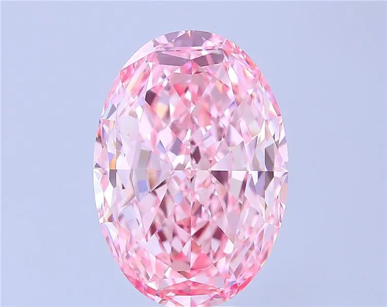 9.06ct Oval Lab Grown Diamond (Colour Fancy Vivid Pink, Clarity VVS2, IGI Certified)