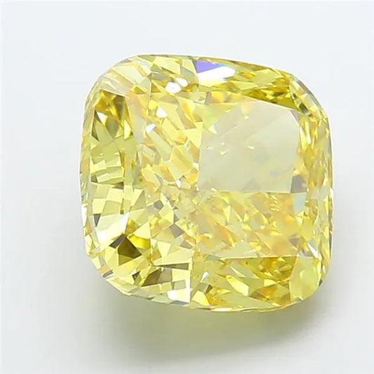 9.08ct Cushion modified Lab Grown Diamond (Colour Fancy Vivid Yellow, Clarity VS2, IGI Certified)