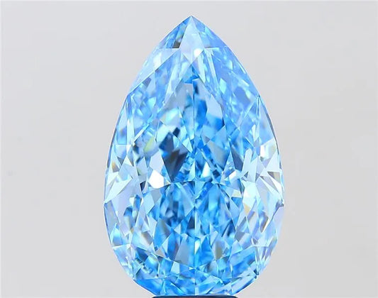 9.09ct Pear Lab Grown Diamond (Colour Fancy Vivid Blue, Clarity VVS2, IGI Certified)