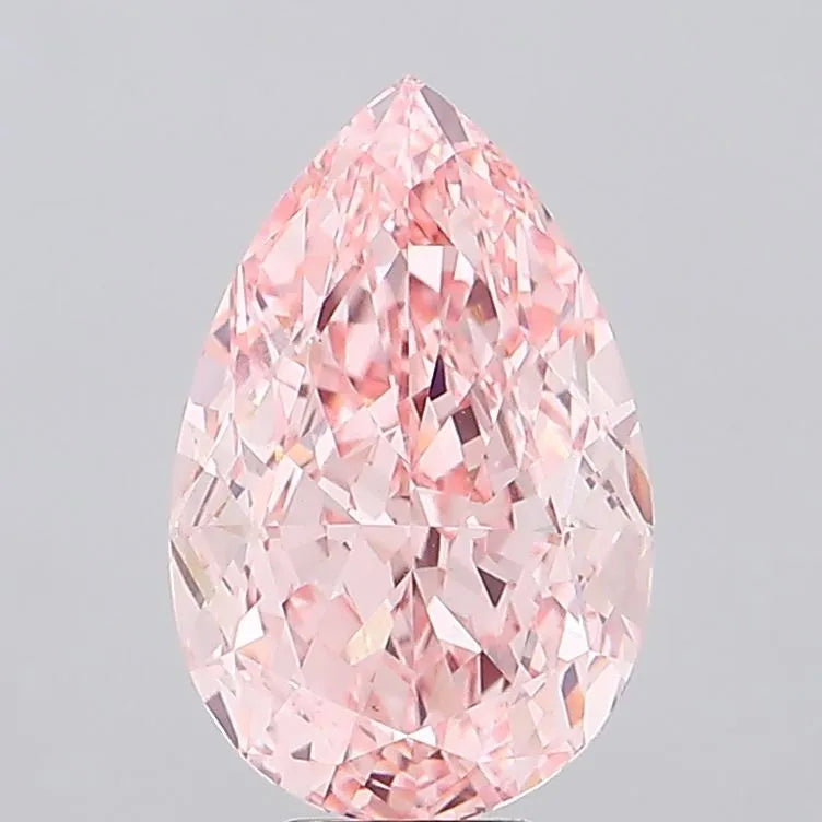 9.13ct Pear Lab Grown Diamond (Colour Fancy Vivid Pink, Clarity VS1, IGI Certified)