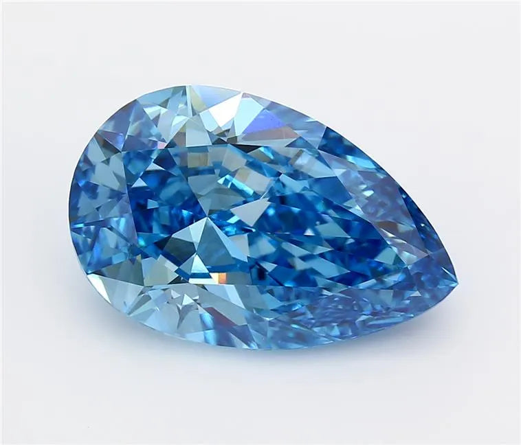 9.18ct Pear Lab Grown Diamond (Colour Fancy Vivid Blue, Clarity VS1, IGI Certified)