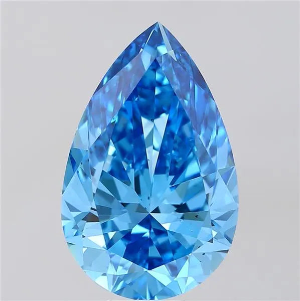 9.29ct Pear Lab Grown Diamond (Colour Fancy Vivid Blue, Clarity VS2, IGI Certified)