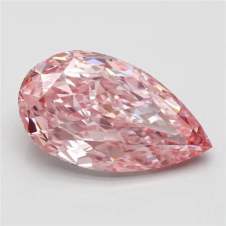9.37ct Pear Lab Grown Diamond (Colour Fancy Vivid Pink, Clarity VS2, IGI Certified)