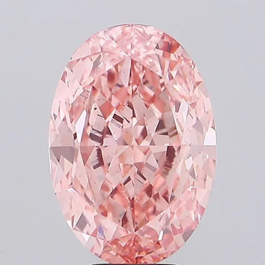 9.52ct Oval Lab Grown Diamond (Colour Fancy Vivid Pink, Clarity VS2, IGI Certified)