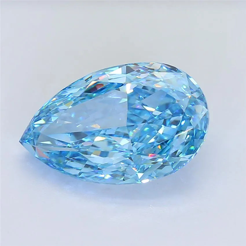 9.60ct Pear Lab Grown Diamond (Colour Fancy Vivid Blue, Clarity VVS2, IGI Certified)