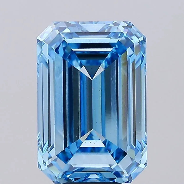 9.67ct Emerald Lab Grown Diamond (Colour Fancy Vivid Blue, Clarity VS2, IGI Certified)