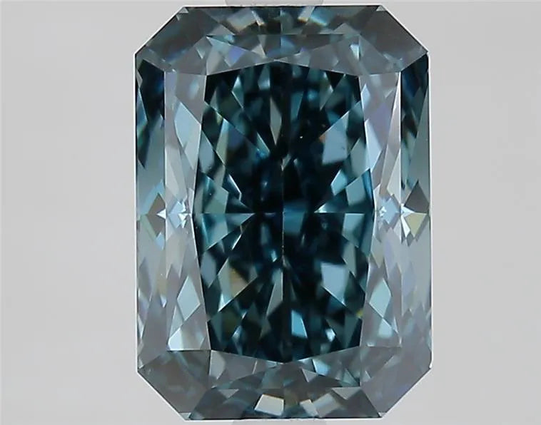 2.41ct Radiant Lab Grown Diamond (Colour Fancy Vivid Greenish Blue, Clarity VVS2, IGI Certified)