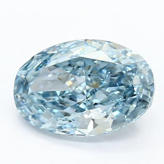 3.21ct Oval Lab Grown Diamond (Colour Fancy Vivid Blue, Clarity VS1, IGI Certified)