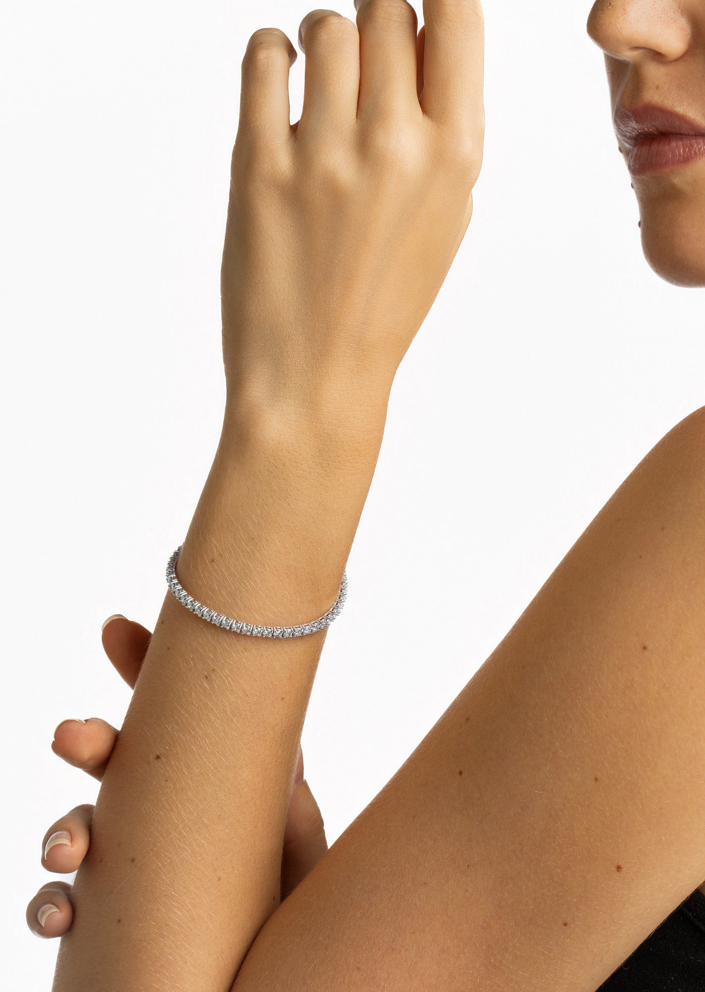 14K Gold 4-Prong Lab-Created Tennis Bracelet (4 CTW D-F VVS2)