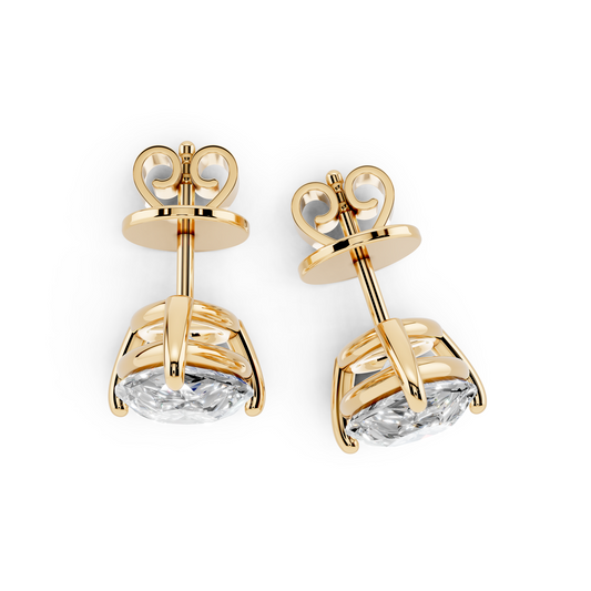 Pear Cut 3-Prong Lab Grown Diamond Stud Earrings